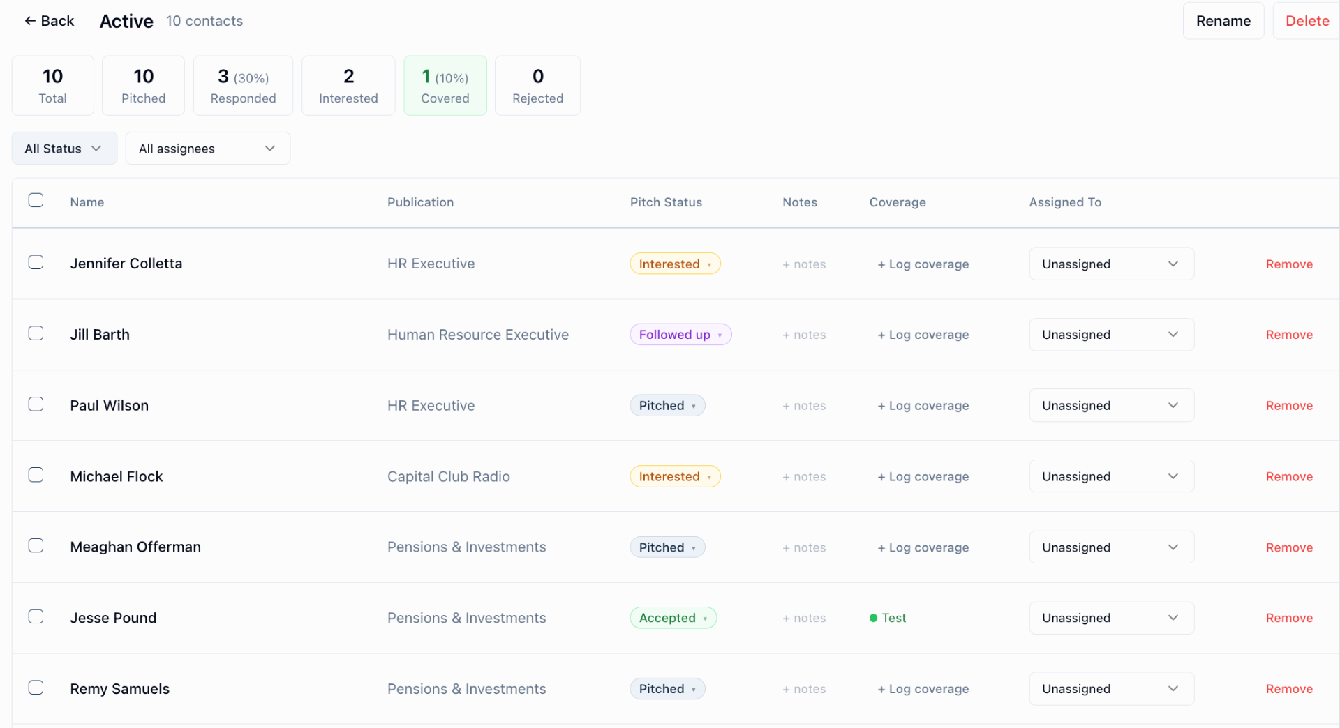 Pitch media screenshot